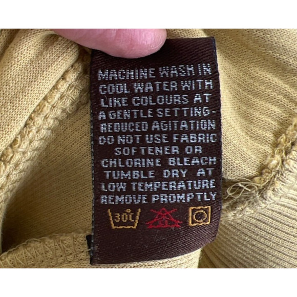 Page & Tuttle Cool Elite Mens Ribbed Mustard Yellow Crewneck Sweatshirt Large - Picture 8 of 11